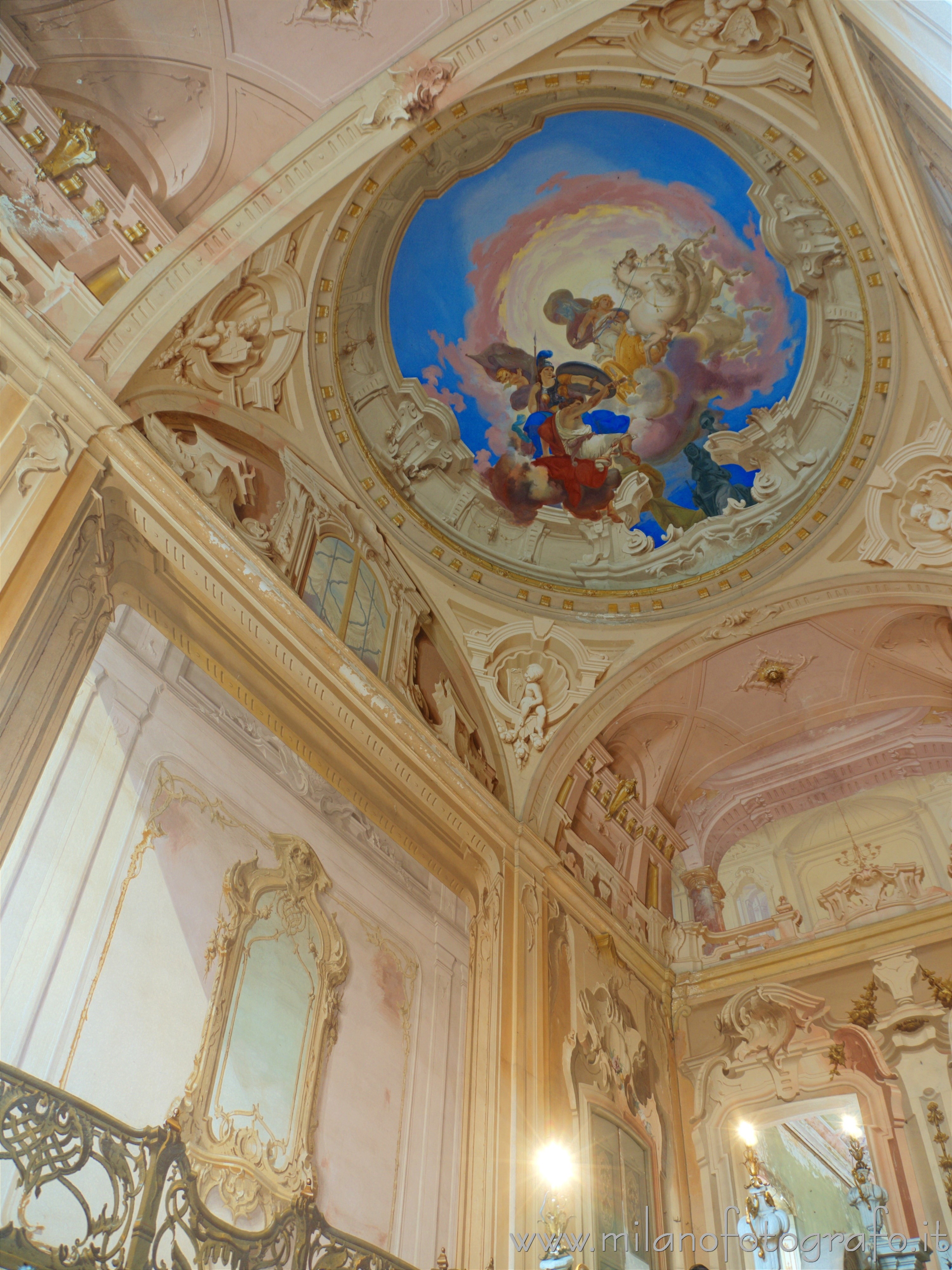 Bollate (Milan, Italy) - Frescoed walls of the grand staircase of Villa Arconati